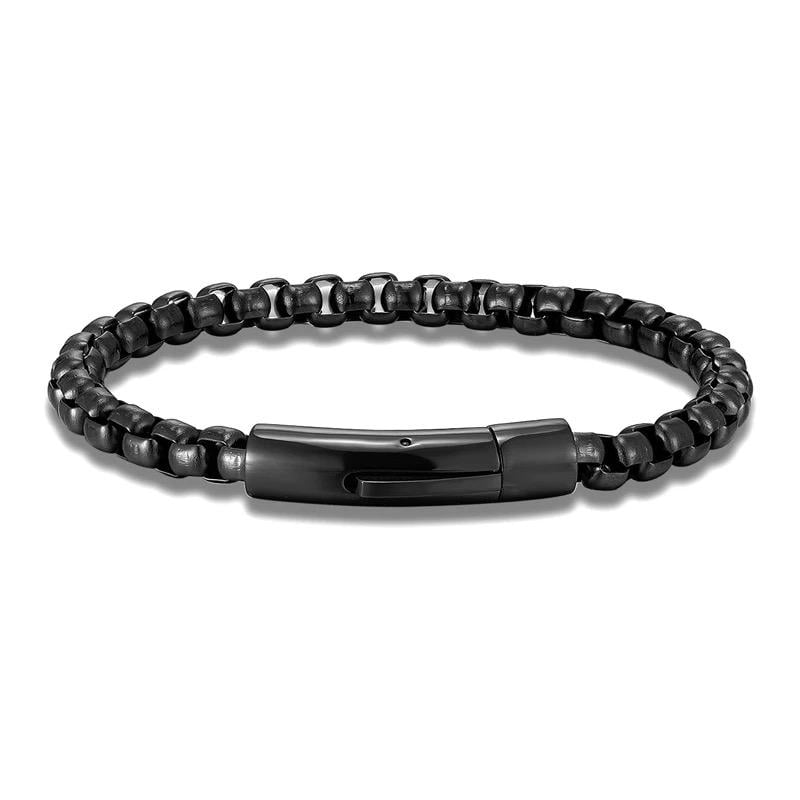 Браслет з сталі у формі ланцюга з застібкою р. 21,5 (17018)