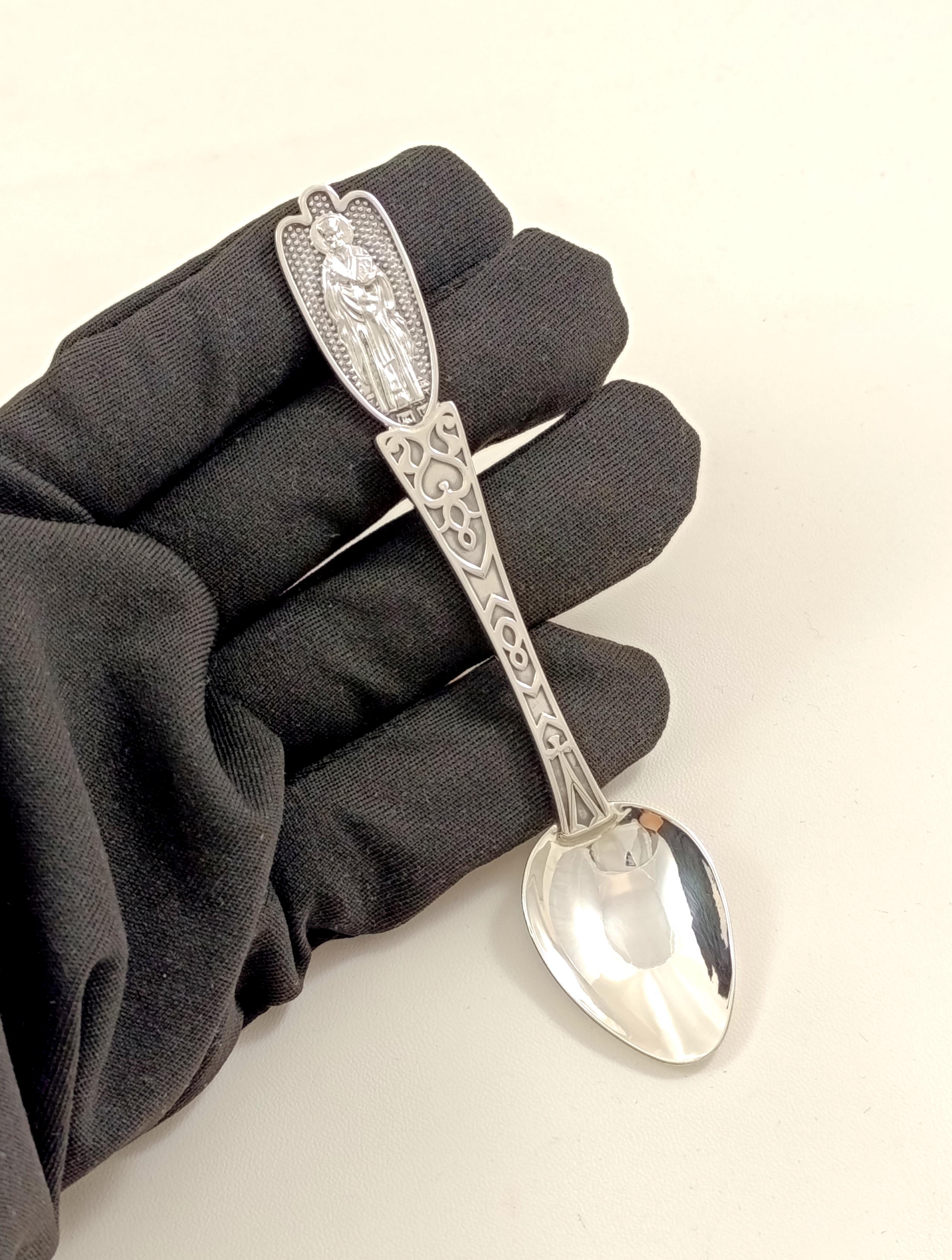 Ложка детская серебряная Николай Чудотворец 925 проба 19,65 г - фото 3 Ложка детская серебряная Николай Чудотворец 925 проба 19,65 г - фото 3