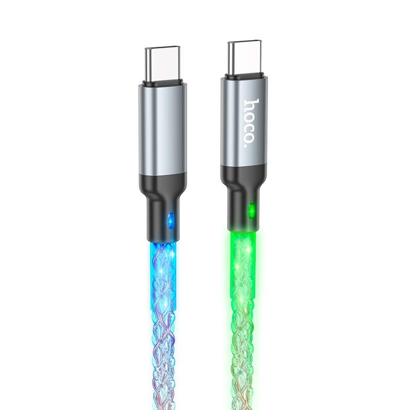 Кабель HOCO U112 Type-C to Type-C Shine charging data cable U112 60 W 3 A 1 м Grey (568844) Кабель HOCO U112 Type-C to Type-C Shine charging data cable U112 60 W 3 A 1 м Grey (568844)