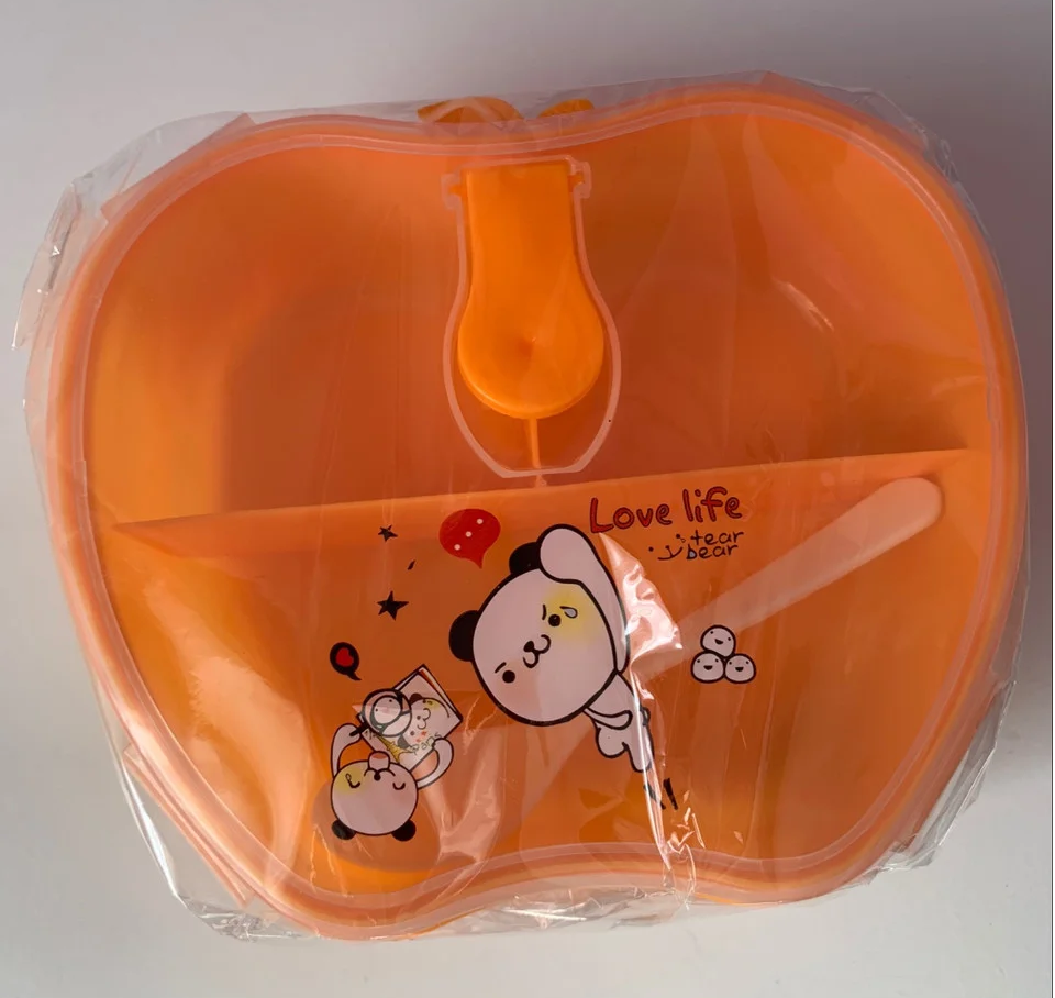 Ланч бокс пищевой детский с ложкой Stenson 1085 Оранжевый