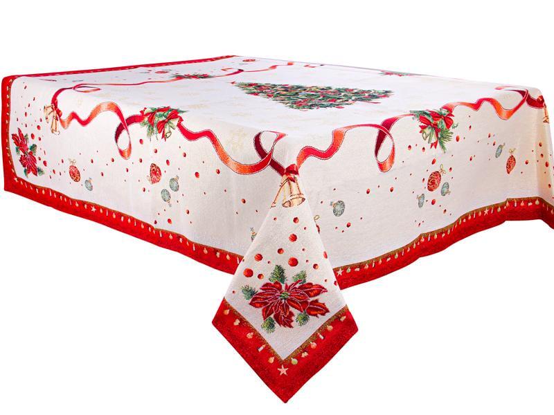 Скатерть гобеленовая Lefard Navidad новогодняя с люрексом 100x100 см (716-113)