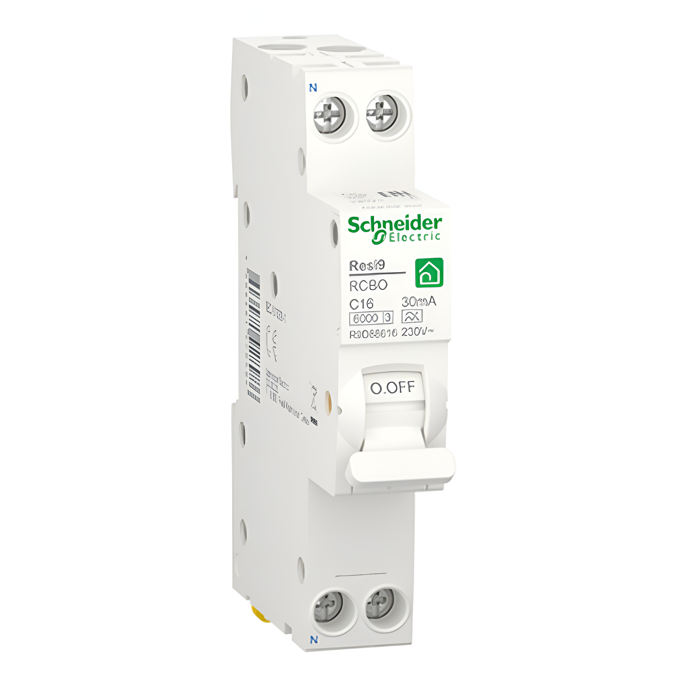 Автомат дифференциальный 1P+N 16А RESI9 C 30 mA А 6кA Schneider R9D88616 (SW-111568)
