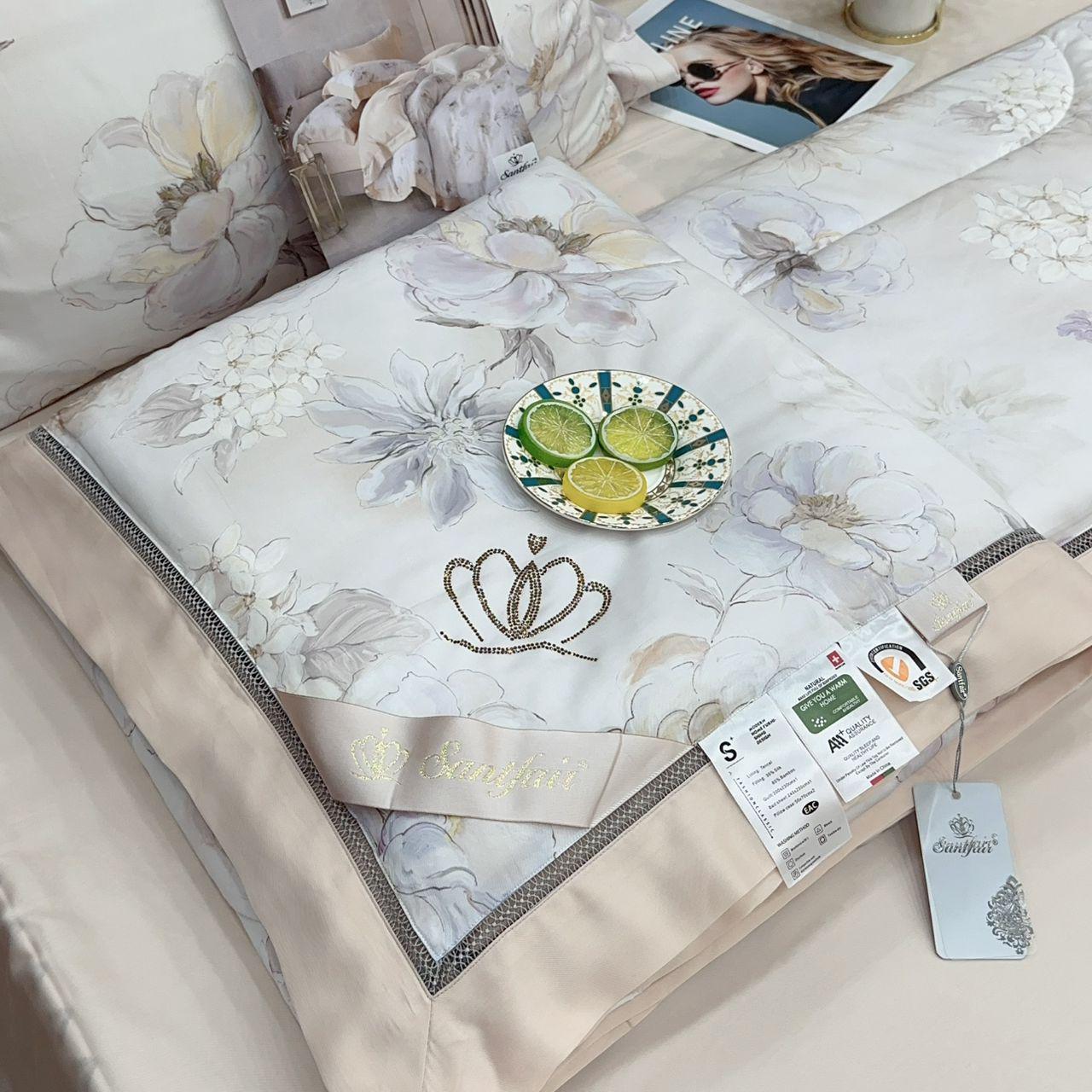 Комплект постельного белья с одеялом тенсел евро (70117)