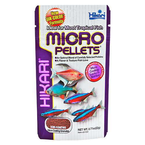 Сухий корм Hikari Micro Pellets для тропічних риб 2,5+ см мікрогранули ~0,8 мм повільно тонучий 22 г (21102)