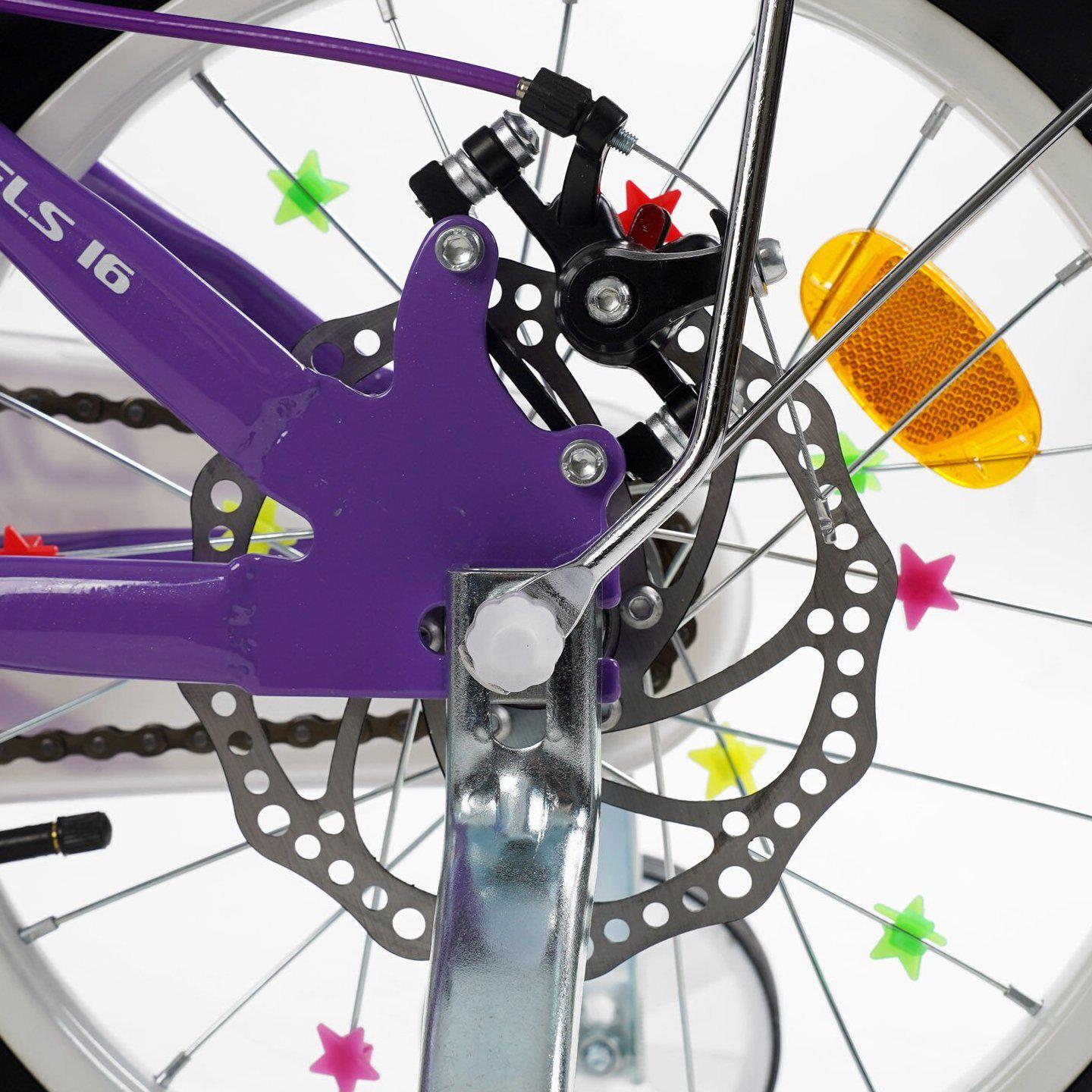 Велосипед двухколесный Corso Nice 16" с корзиной и багажником Фиолетовый - фото 7