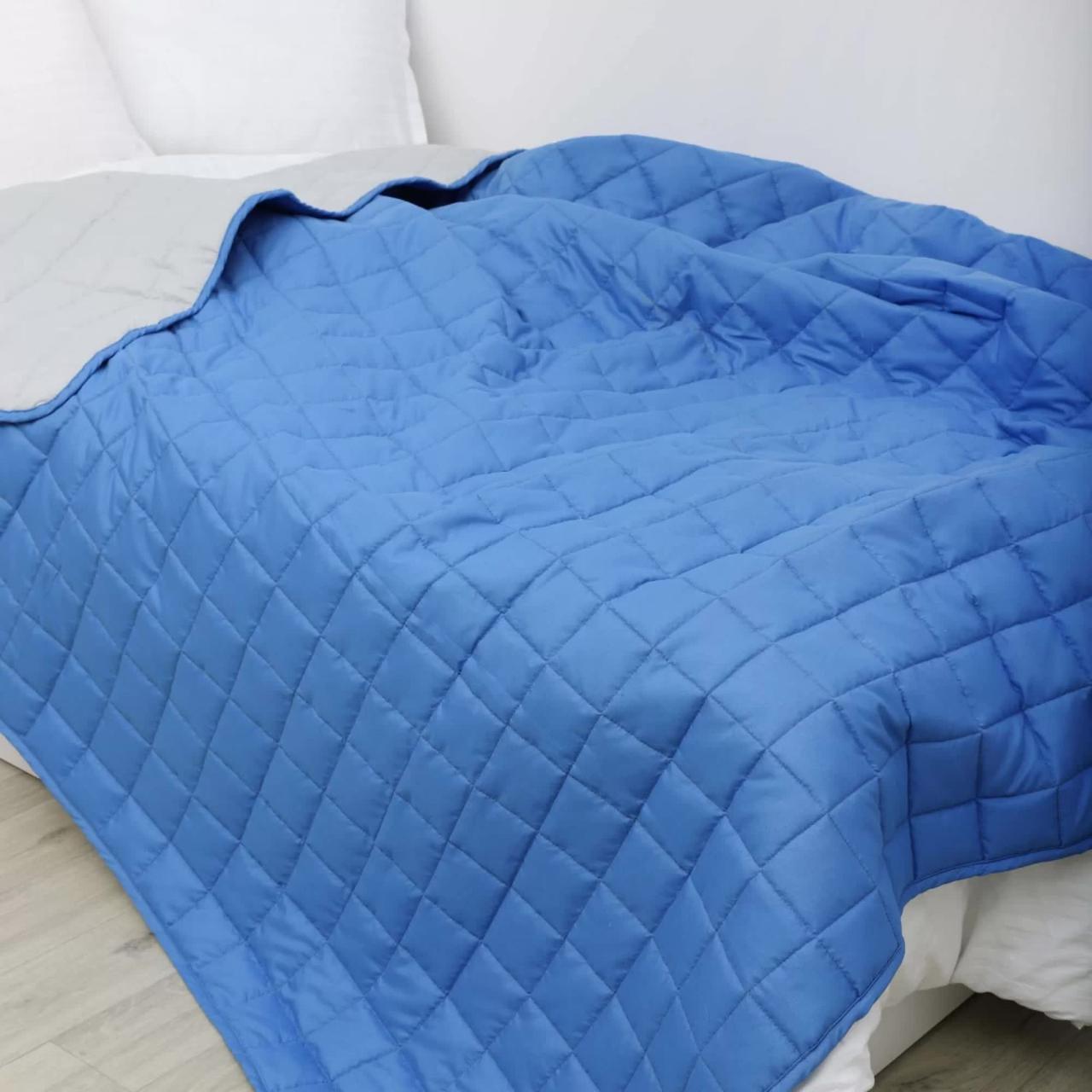 Покривало Вілюта Дует стьобане двостороннє 210х220 см Синьо-сірий (2000026663)