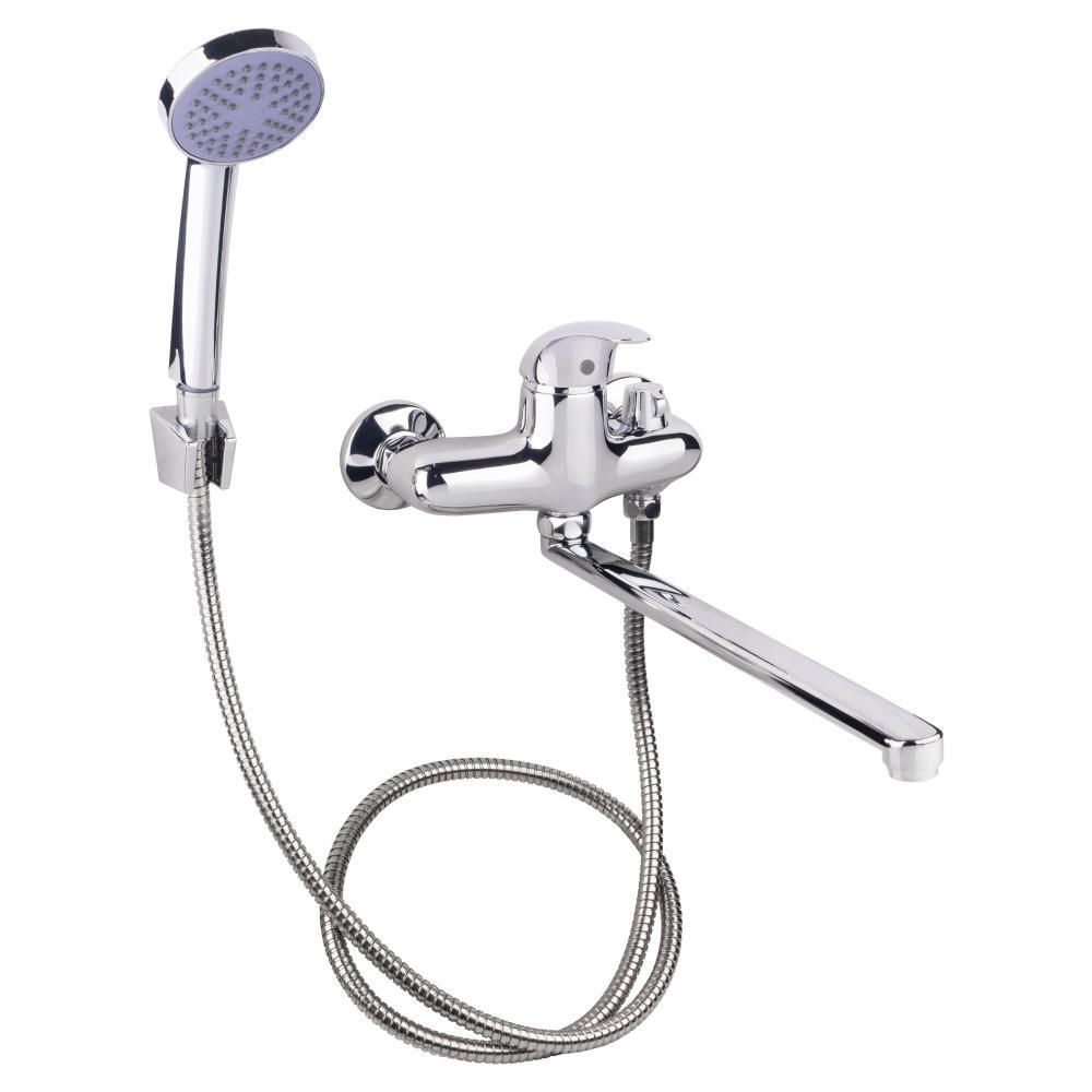 Смеситель для ванны Lidz 43 79 0051 с поворотным изливом c душевым гарнитуром k40 Chrome (LD43790051CRM35128)