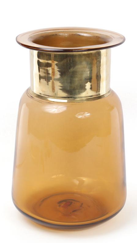 Ваза для цветов Ancient Glass настольная 16,5х27 см Янтарный