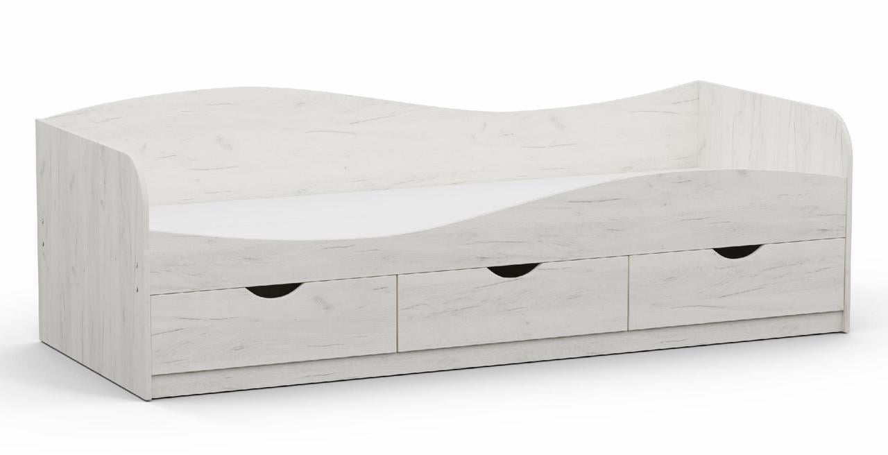 Кровать односпальная Kontinent L-9 с ящиками 80х200 см Дуб Крафт Белый (86223919) - фото 1 Кровать односпальная Kontinent L-9 с ящиками 80х200 см Дуб Крафт Белый (86223919) - фото 1