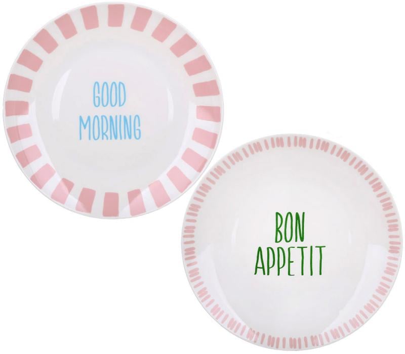 Набір порцелянових тарілок Italia Good Morning 4 шт. 20,5 см Різнокольоровий