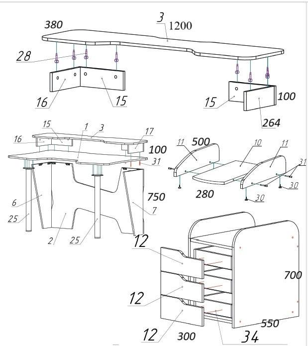 Геймерский стол COMFORT GTN12 120х87х75 см Бежевый/Клен - фото 6 Геймерский стол COMFORT GTN12 120х87х75 см Бежевый/Клен - фото 6