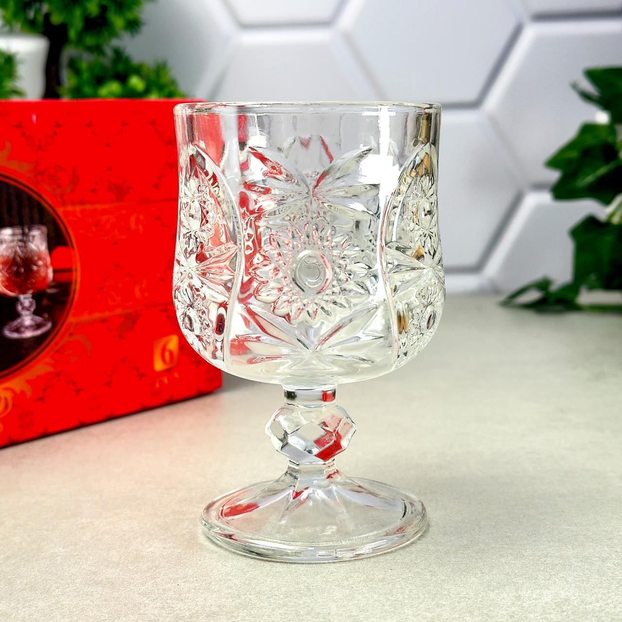 Бокали Enigma скляні 200 мл на ніжці 6 шт.