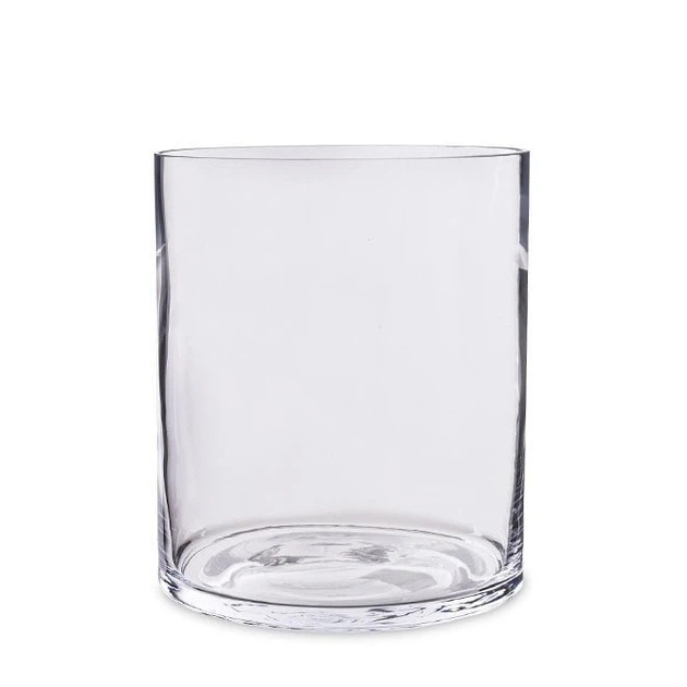 Ваза для цветов и декора стеклянная Цилиндр 20x16 см Прозрачный (118387)