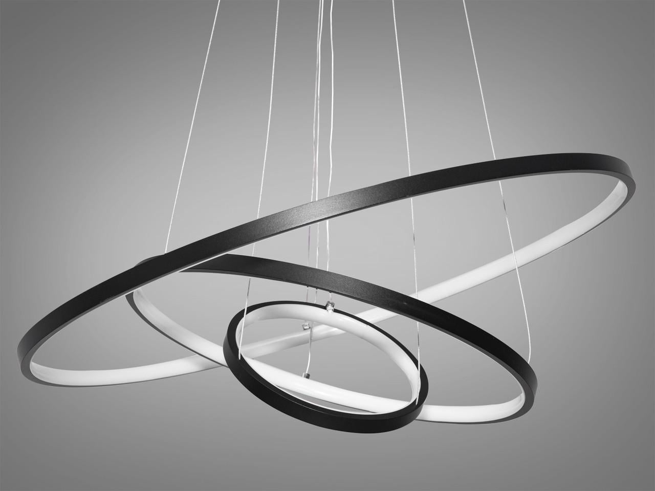 Люстра LED на кухню-студию MD9079-3BK-600-400-200-LS 100W на 14 м2 Черный (1946226543)