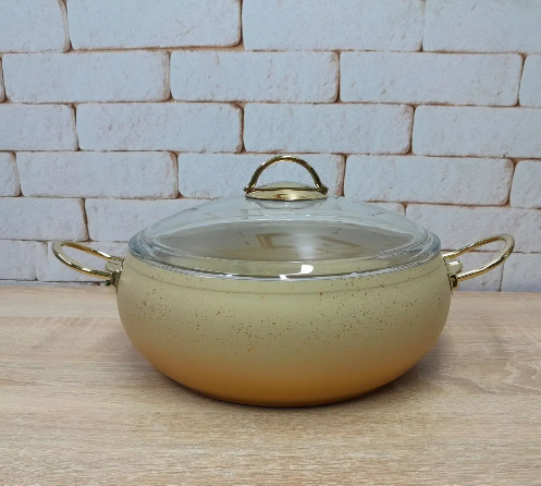 Каструля для газу та індукціі OMS з кришкою та антипригарним покриттям 2,5 л Cream (30485751)