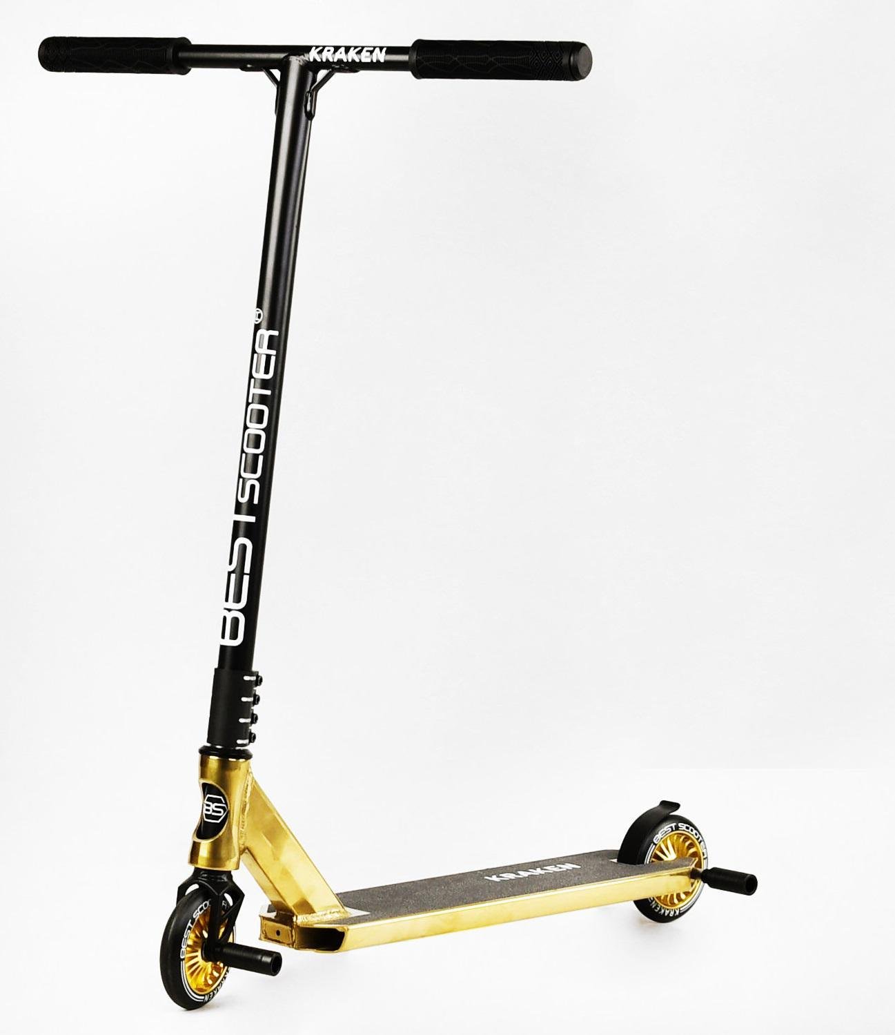 Самокат трюковый Kraken Hic-система пеги алюминиевый диск/дека Black/Gold (112768)