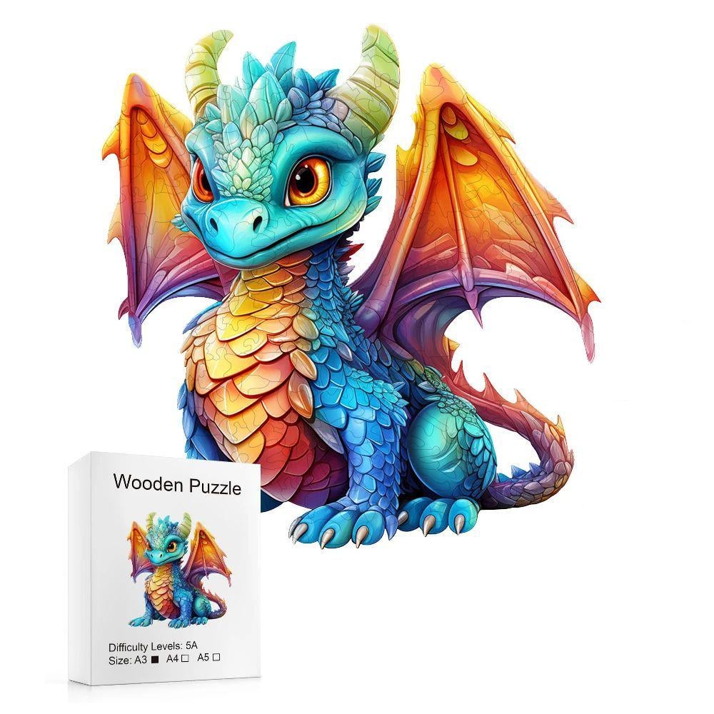Пазлы деревянные дракончик А3 (658)
