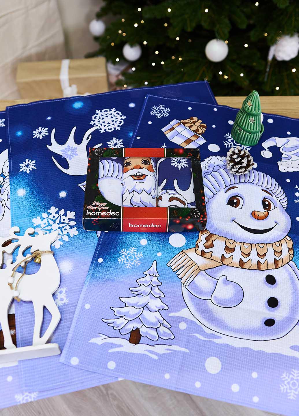 Набор вафельных полотенец в коробочке Новогодняя сказка 60х47 см 3 шт. - фото 7 Набор вафельных полотенец в коробочке Новогодняя сказка 60х47 см 3 шт. - фото 7