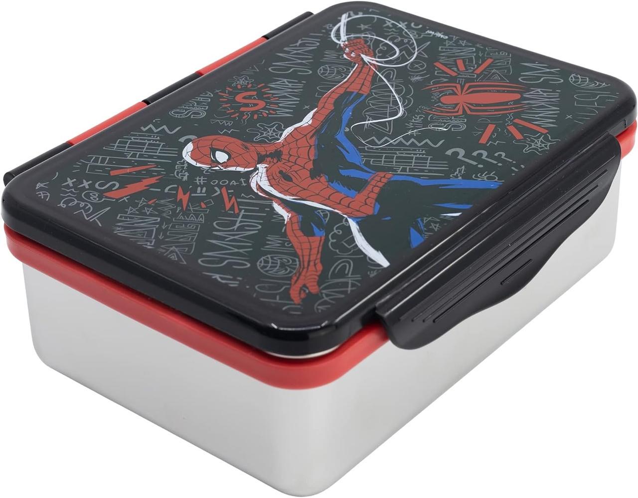 Ланч-бокс для детей Stor Spider-Man нержавеющая сталь 1,1 л 19,5x16,5x6,7 см Черный (28421344) Ланч-бокс для детей Stor Spider-Man нержавеющая сталь 1,1 л 19,5x16,5x6,7 см Черный (28421344)