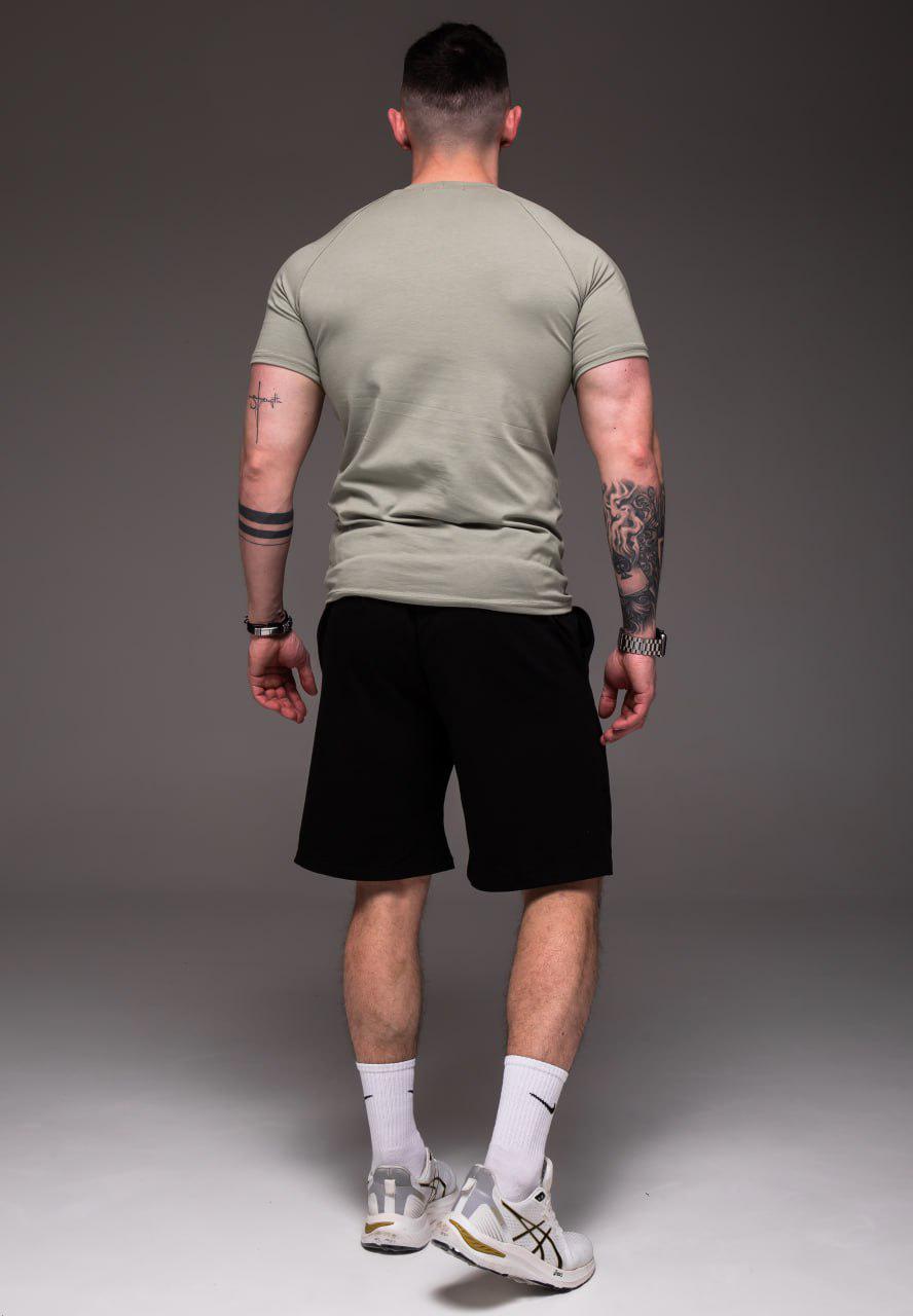 Прогулочный костюм мужской летний футболка/шорты M Хаки/Черный (2382/3/2) - фото 5 Прогулочный костюм мужской летний футболка/шорты M Хаки/Черный (2382/3/2) - фото 5