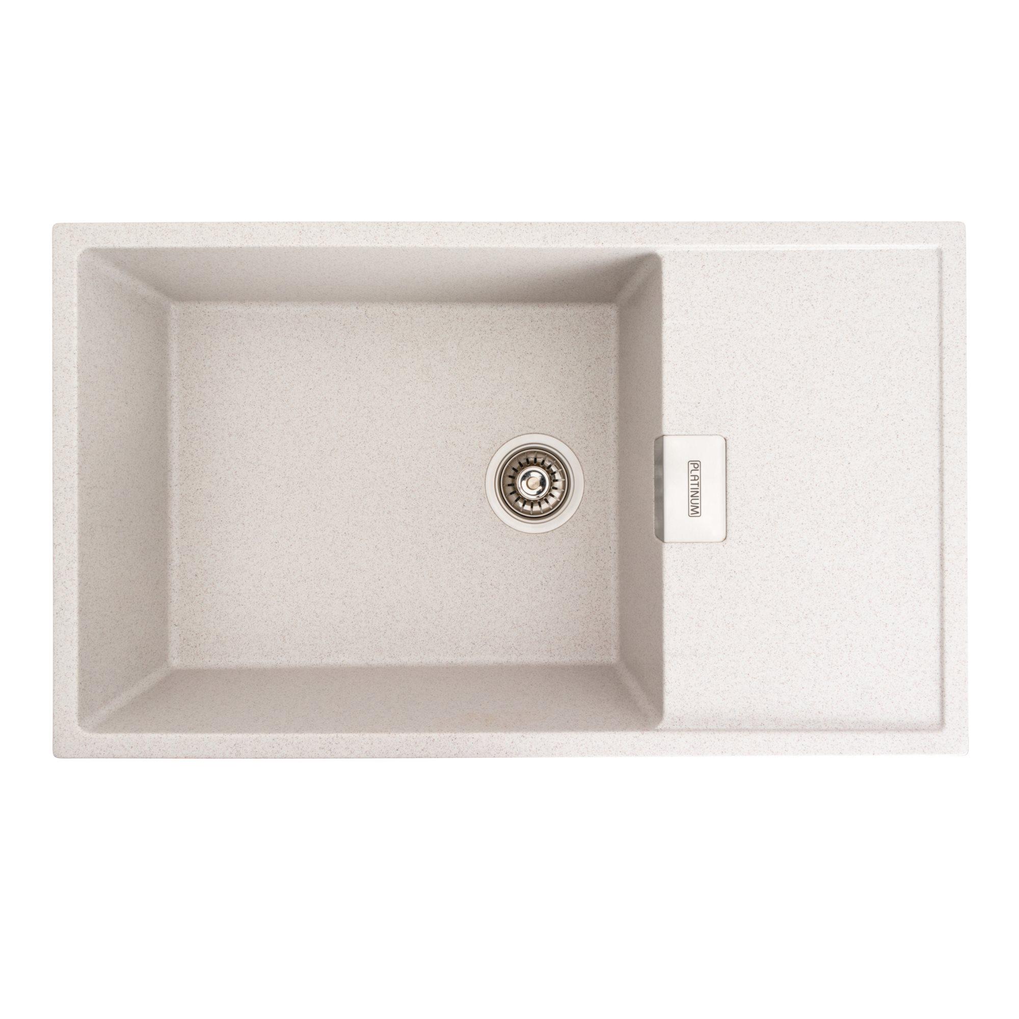 Мийка гранітна для кухні Platinum 8650 DIAMOND матова Топаз