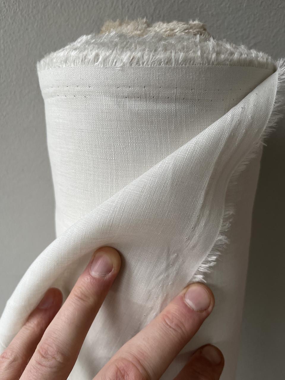 Ткань рубашечная LINEN PLUS льняная 143 см 759 Молочный - фото 6