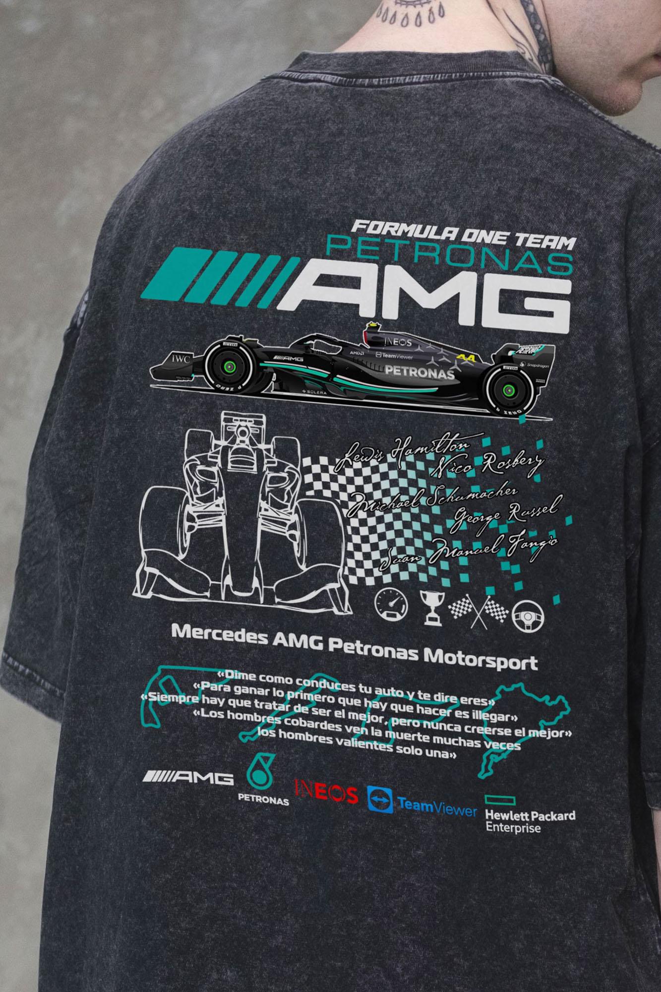 Футболка виварена Without Washed Оверсайз з принтом AMG S/M Black (S/M 8056128 8056129) - фото 2 Футболка виварена Without Washed Оверсайз з принтом AMG S/M Black (S/M 8056128 8056129) - фото 2