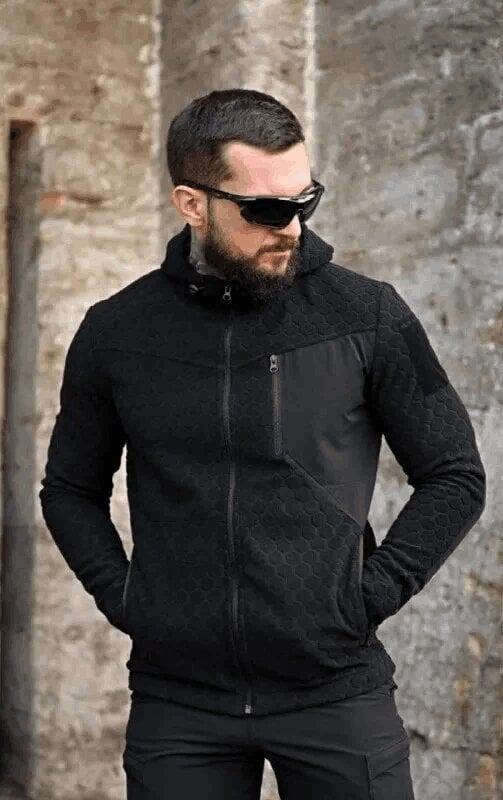 Кофта тактическая флисовая мужская Соты 2XL Черный (P3236340921)