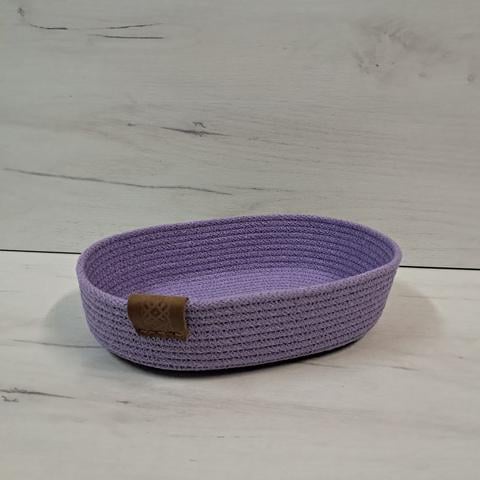 Корзина для хлеба из хлопкового шнура Светлый фиолетовый