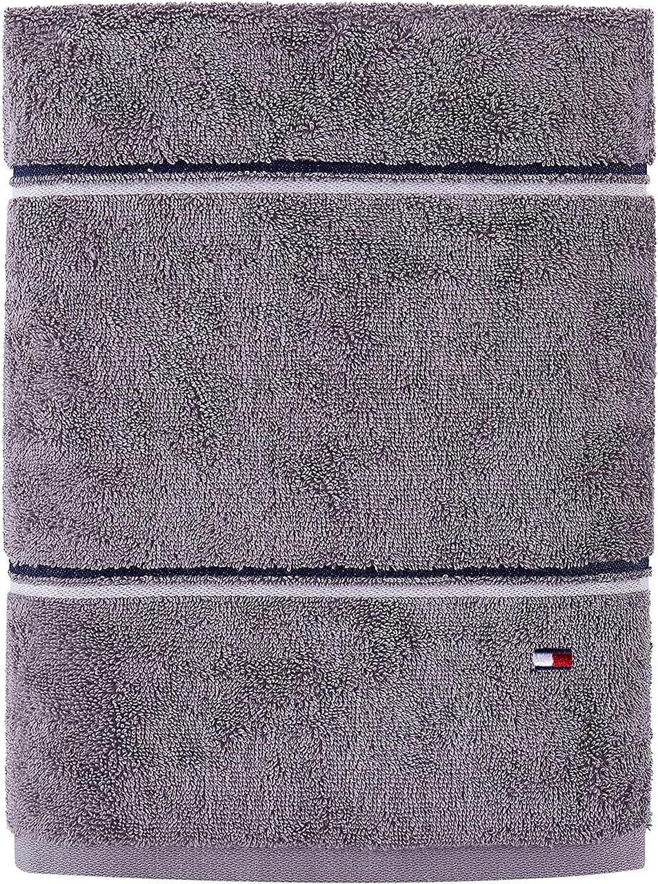 Полотенце банное Tommy Hilfiger Modern American Solid Cotton Bath Towel Серый в полоску (2002527469)