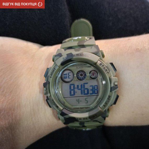 Годинник наручний водостійкий чоловічий Skmei Kids KamoGreen Хакі (105-96-1313) - фото 6