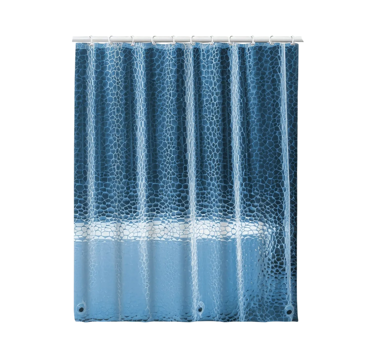 Шторка для ванной комнаты с 3 магнитами-утяжелителем Прозрачно-голубой (2388683341)