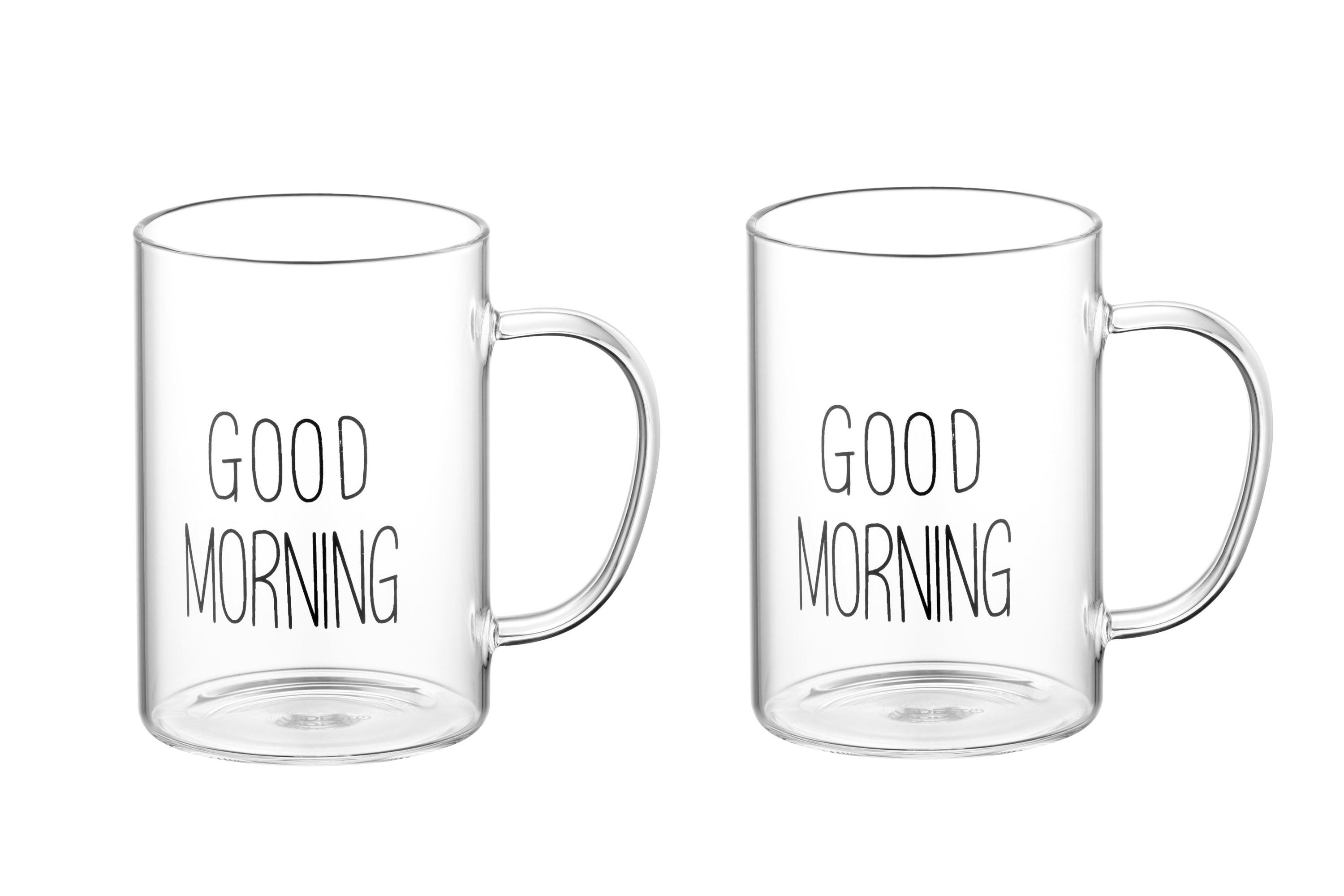 Набор чашек Ardesto AR2642GM Good Morning 420 мл 2 шт. Прозрачный (19ca8931)