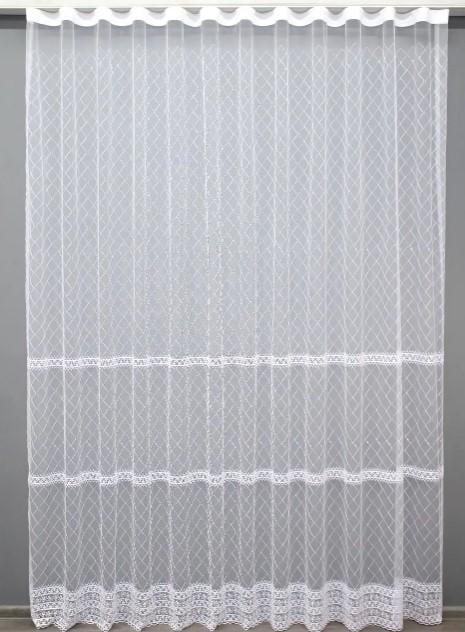 Тюль фатин с вышивкой Белый (1381т)