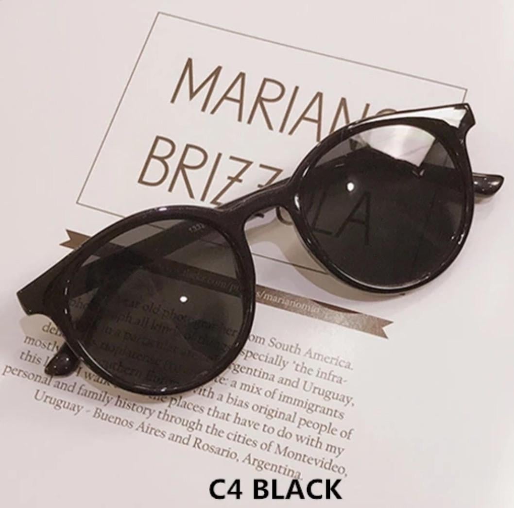 Очки круглые солнцезащитные унисекс Черный