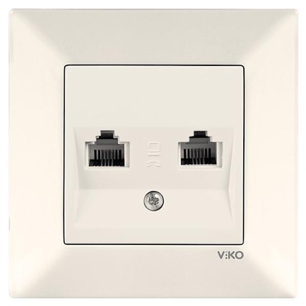 Розетка телефонная двойная Viko Meridian Кремовый