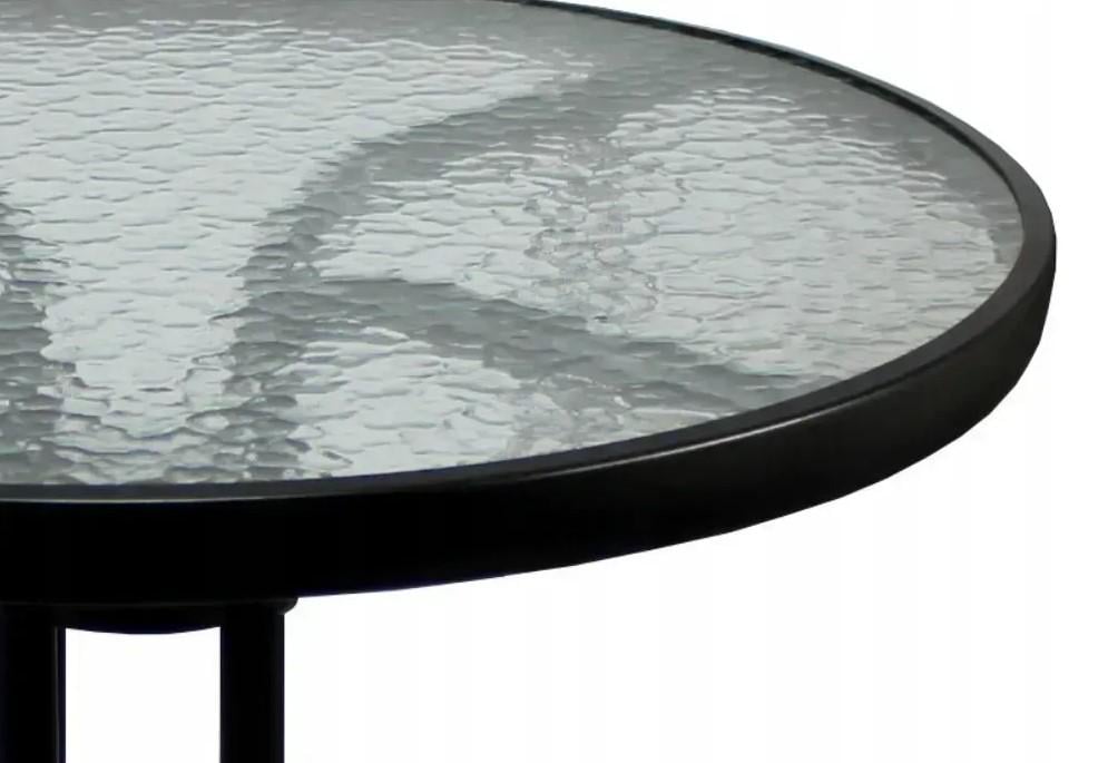 Скляний стіл Garden Line круглий для дачі 60 см Чорний - фото 3 Скляний стіл Garden Line круглий для дачі 60 см Чорний - фото 3