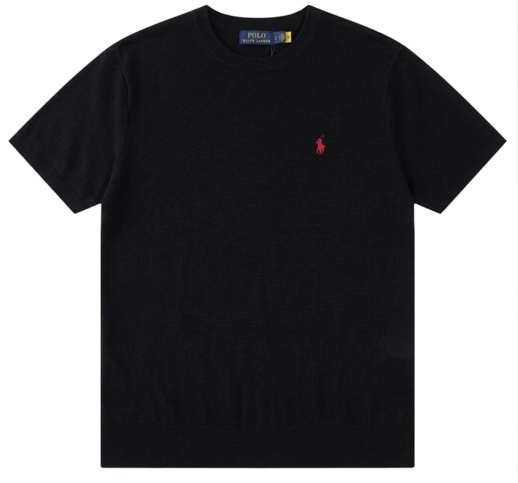 Футболка мужская в стиле Ralph Lauren Logo-Embroidered Cotton-Jersey T-Shirt M Черный (RL13004.4M)