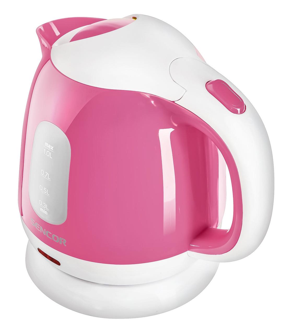 Электрочайник пластиковый дисковый Sencor SWK 1018RS 1 л Розовый/Белый - фото 2