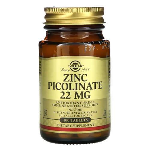 Цинк Solgar Zinc Picolinate 22 мг 100 tabs (SOL-03725)