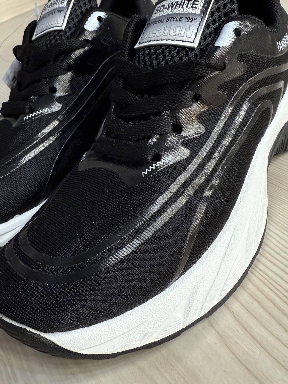 Кроссовки женские Violeta 149-62 текстильные сетка р. 38 Черный/Белый (5048) - фото 5