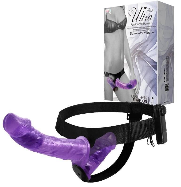Страпон ULTRA PASSIONATE HARNESS STRAP-ON с 2 вибромоторами (BW-022060-1)