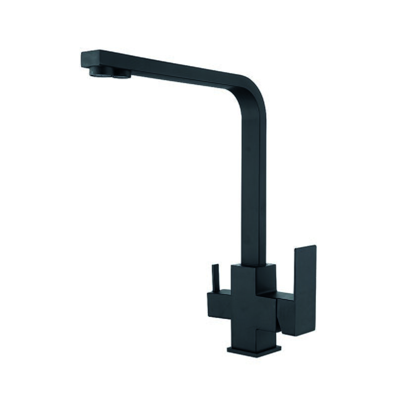 Смеситель для кухни с выходом для питьевой воды Zerix KUB-021 Black SUS304 (ZX4856)