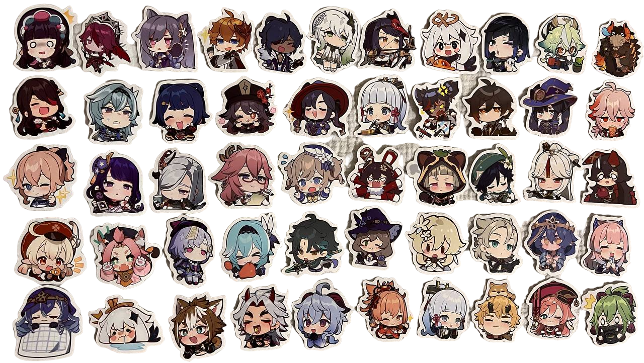 Набор виниловых стикеров Геншин Импакт 50 шт. (14)