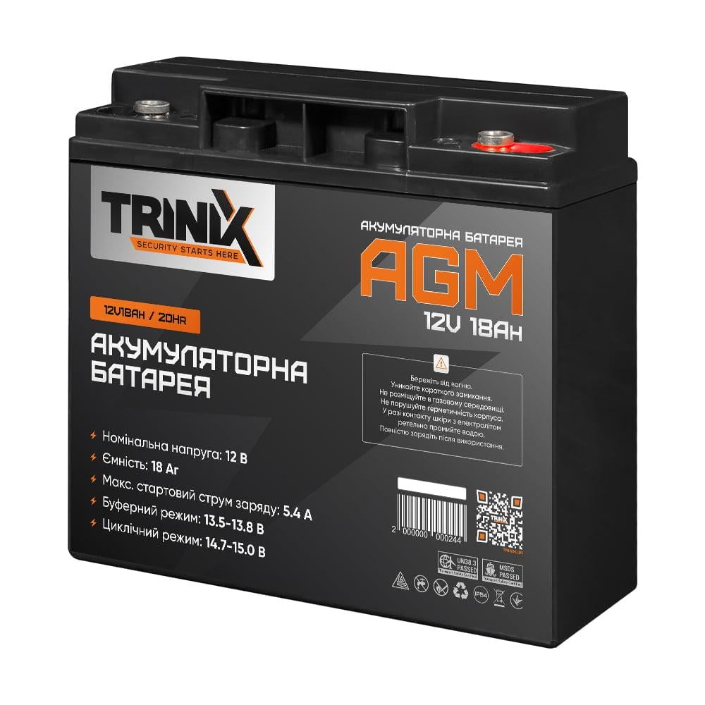 Аккумулятор Trinix AGM 12V 18 Ah (44-00036)