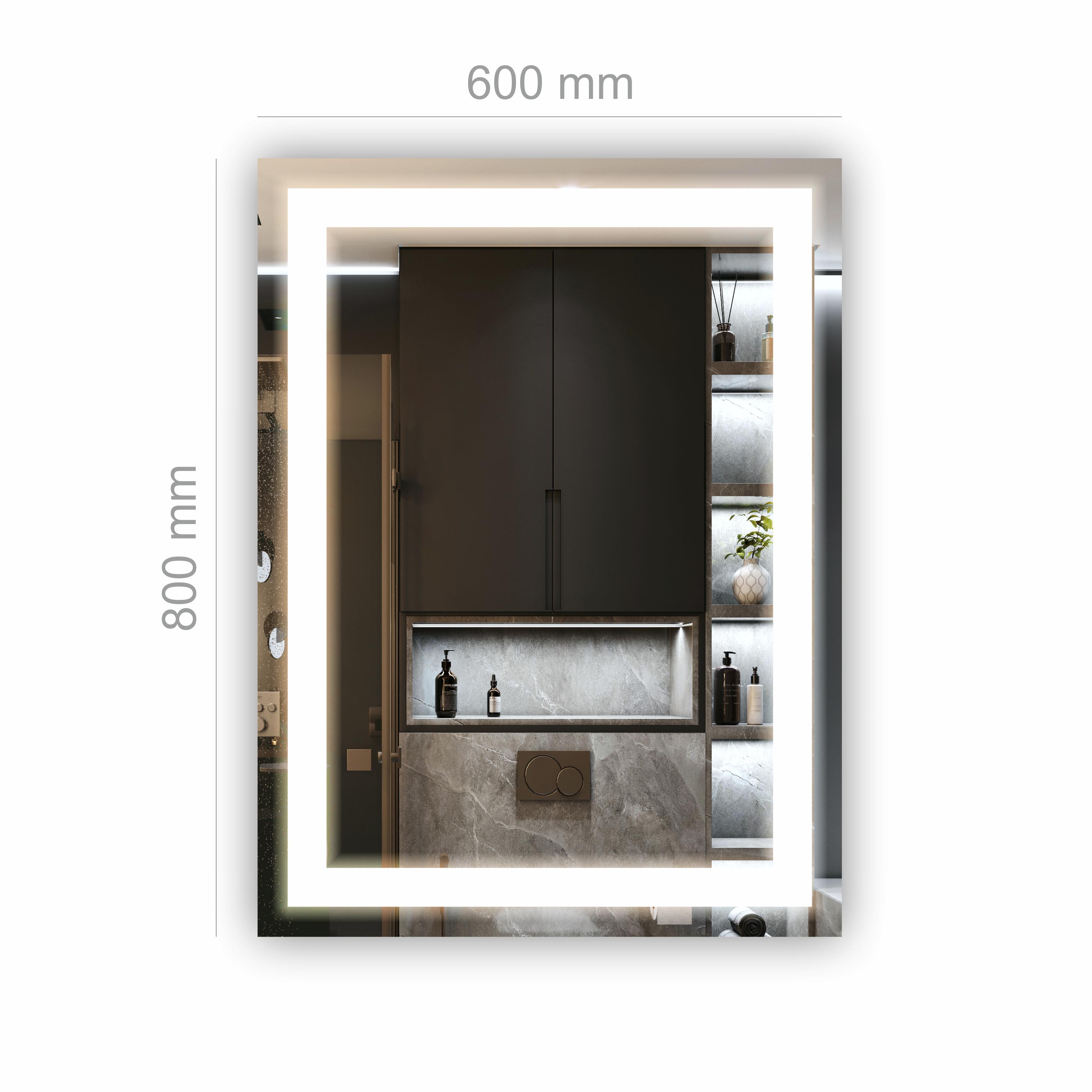 Зеркало с LED подсветкой 600х800 мм (R-002) - фото 2 Зеркало с LED подсветкой 600х800 мм (R-002) - фото 2
