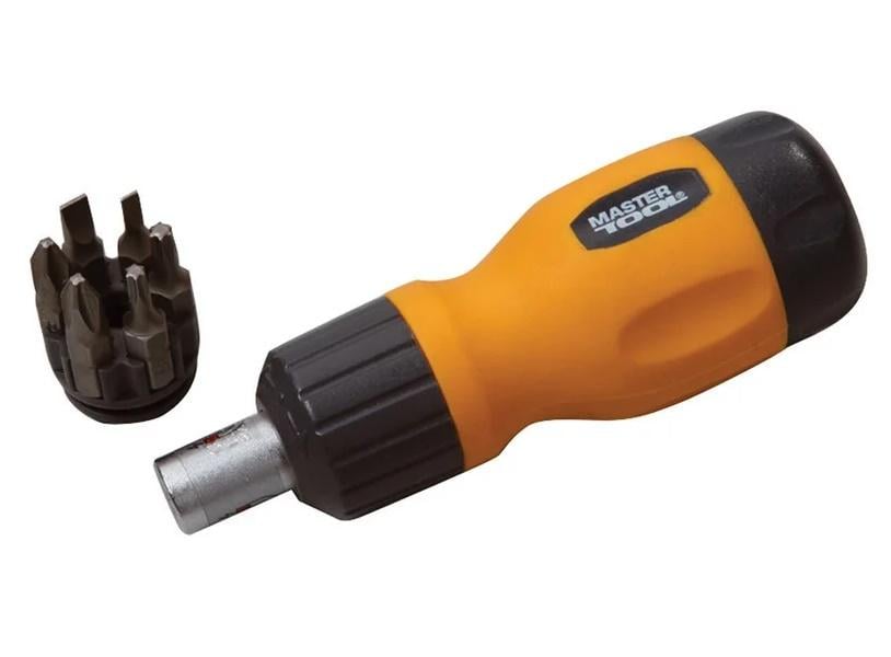 Отвертка Mastertool с трещоткой 6 насадок малая (40-0517)