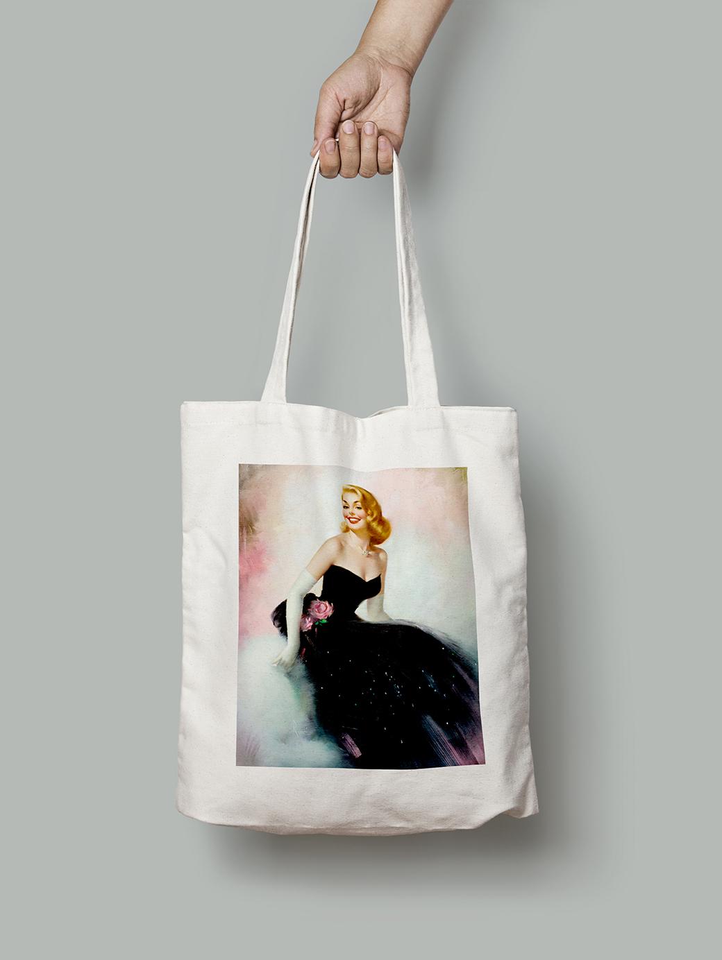 Эко-сумка Девушка в вечернем платье. Эдвард Рунчи шопер (pin_up010069_Bag)