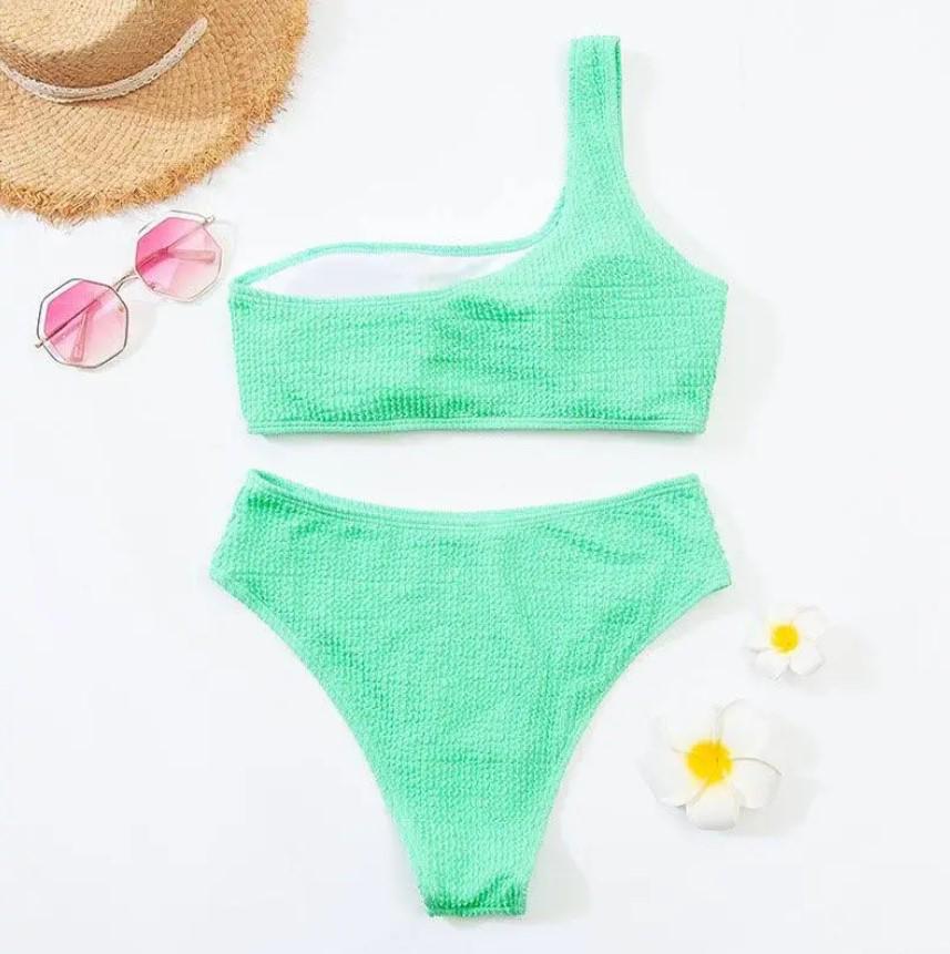 Купальник раздельный Жатка на одно плечо/трусики-слипы р. 48/L Зеленый (SOL-2128-BI-L) - фото 6 Купальник раздельный Жатка на одно плечо/трусики-слипы р. 48/L Зеленый (SOL-2128-BI-L) - фото 6