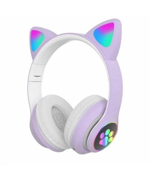 Наушники CAT с кошачьими ушками JST-B39M Bluetooth Сиреневый